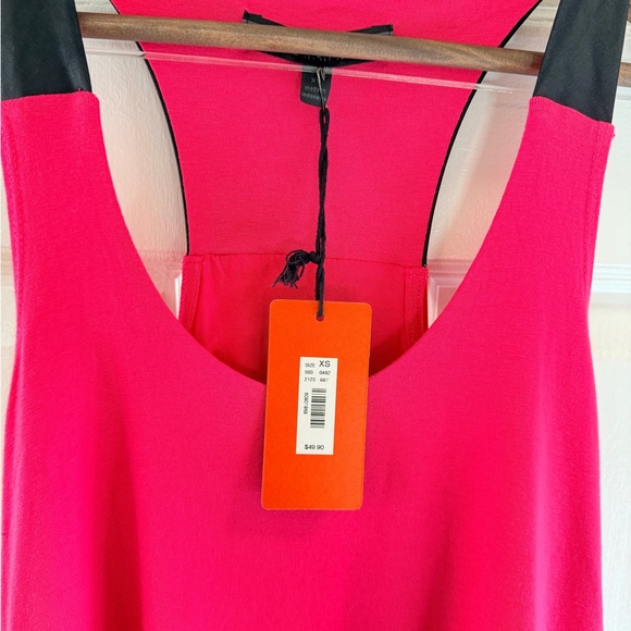 Forenza NWT Hot Pink Layered Racerback Tank Top Black Contrast XS - Picture 5 of 7
